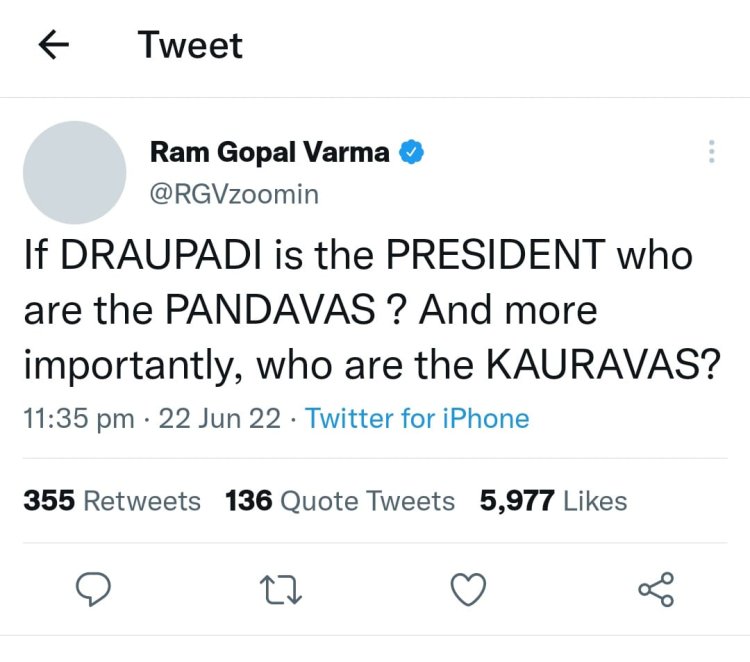 राष्ट्रपति उम्मीदवार के लिए रामू के बिगड़े बोल, कहा कौरव पांडव कहां है?