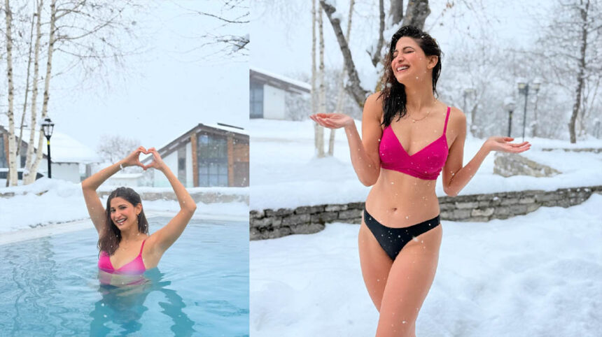 40 साल की अहाना कुमरा ने ब‍िकिनी में उड़ाए फैंस के होश, ठंड में किया स्वीमिंग पू