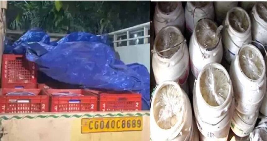 रायगढ़ में ग्रामीणों ने असली के पैकेट में पकड़ा नकली दही