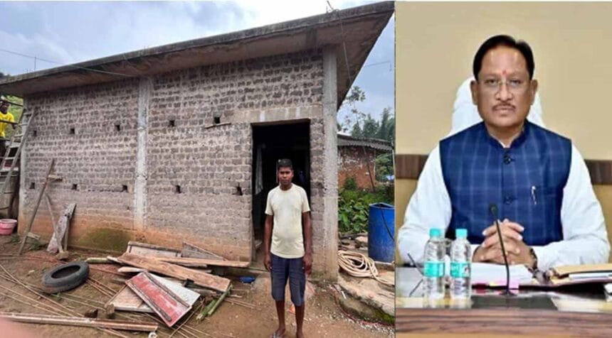 छत्तीसगढ़ में आर्थिक कमजोर परिवार को प्रधानमंत्री आवास योजना से मिला पक्का घर