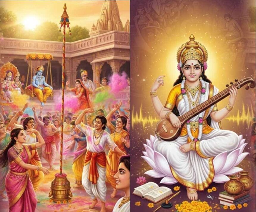 होली और वसंत पंचमी के त्योहार का रंगों से है गहरा नाता