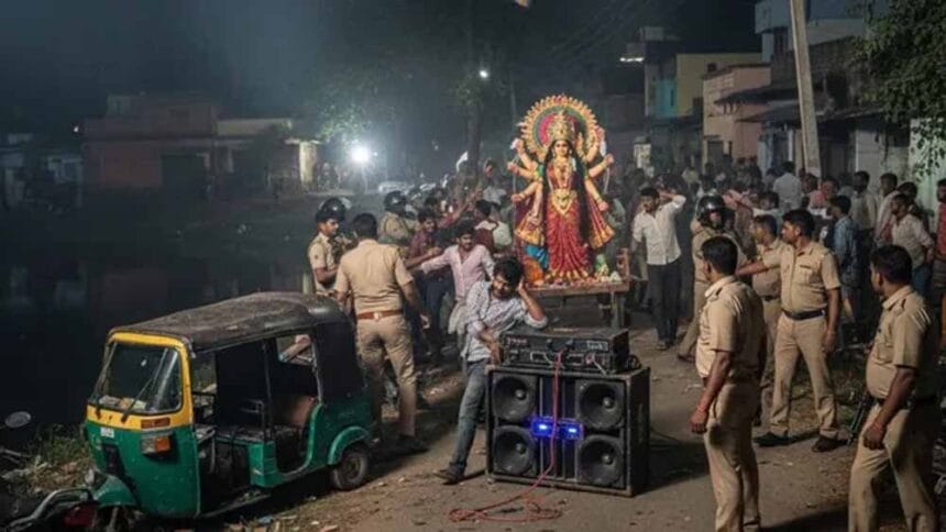 विसर्जन जुलूस के दौरान पथराव में कई पुलिस जवान घायल