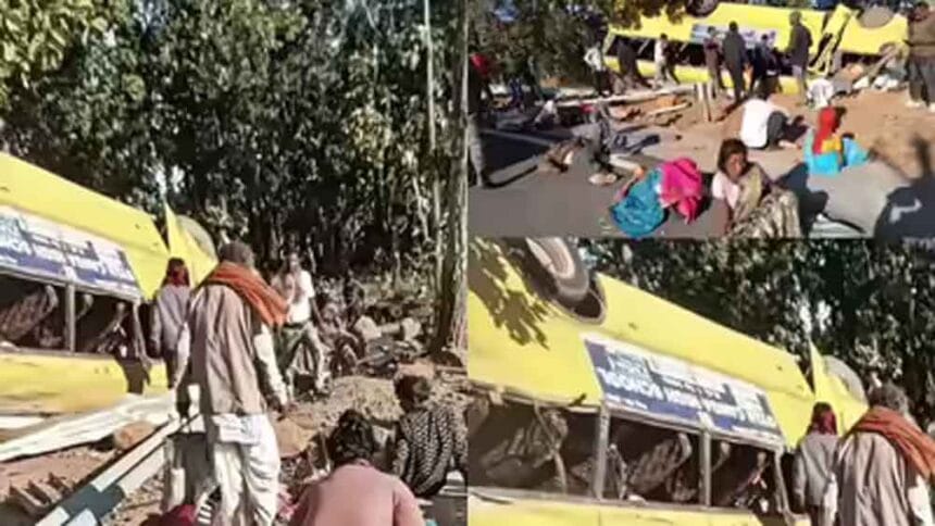 लातेहार में बड़ा सड़क हादसा: अनियंत्रित बस घाटी में गिरी, 5 की जान गई