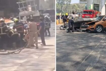 मेट्रो पिलर का रनिंग ऑटो पर पतन, मुंबई में 4 गंभीर रूप से घायल