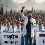 नौ सूत्रीय मांगों को लेकर आउटसोर्स कर्मचारी करेंगे हड़ताल, काली पट्टी में जताया