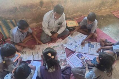 विद्यार्थियों की दिनचर्या में शामिल हुआ अखबार वाचन