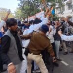 भोपाल में भाजपा कार्यकर्ताओं का हमला: कांग्रेस कार्यालय में घुसकर तोड़े खिड़कियो