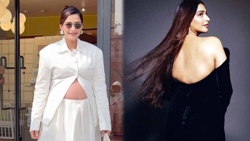 सोनम कपूर ने बेबी बंप फ्लॉन्ट कर लूटी महफिल, प्रेग्नेंसी में भी दिखीं स्टाइलिश अ
