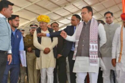 प्रधानमंत्री मोदी की अजमेर में जनसभा को लेकर सीएम ने किया निरीक्षण