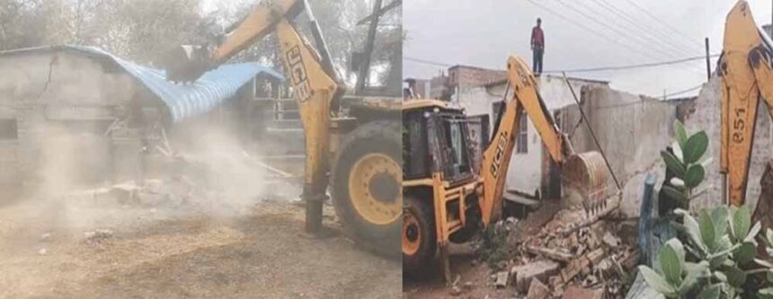 कोटा में 22 बीघा वन भूमि पर बने हिस्ट्रीशीटर के अवैध निर्माण ध्वस्त