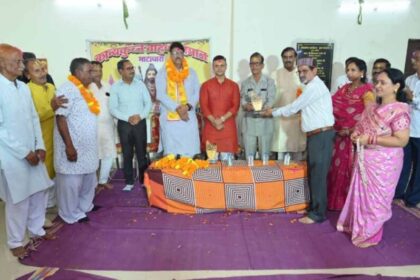 कान्यकुब्ज  ब्राम्हण समाज भाटापारा ने किया अंजय का भावभीना स्वागत