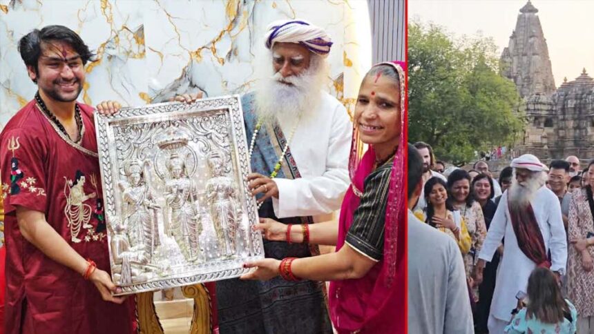 सदगुरु ने बागेश्वर धाम में बाबा धीरेंद्र शास्त्री से की भेंट, साथ आए 40 देशों के