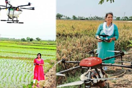 आगर की रीना ने अपनाया ड्रोन तकनीक, आधुनिक खेती में महिलाओं का बढ़ता कदम