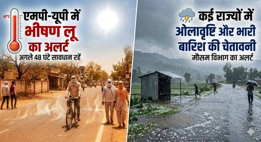 देश में मौसम का यू-टर्न: कहीं लू का कहर, तो कहीं ओलावृष्टि और मूसलाधार बारिश का
