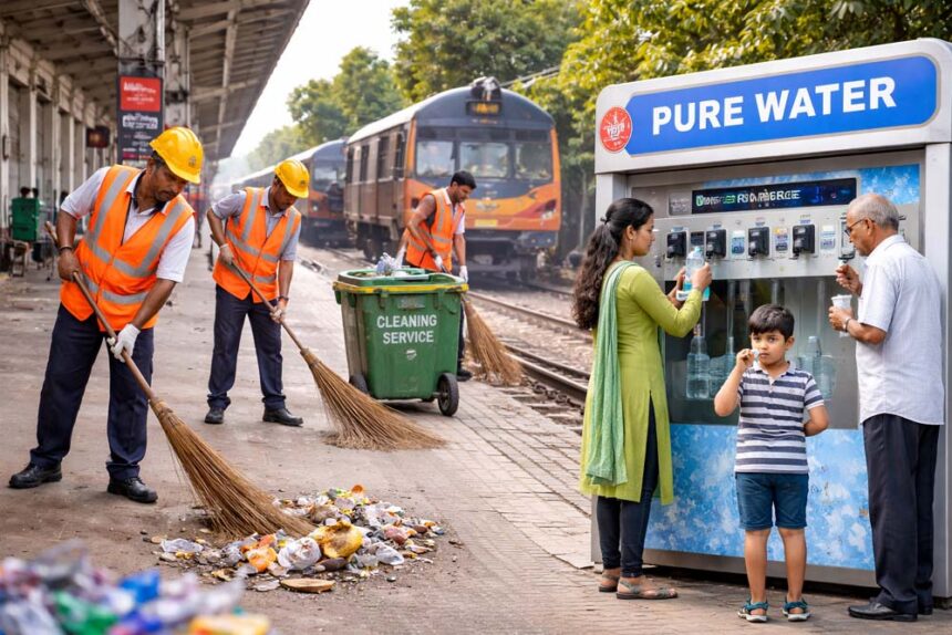 भोपाल मंडल का बड़ा कदम: रेलवे स्टेशनों पर शुद्ध पानी और स्वच्छता अभियान की शुरुआ
