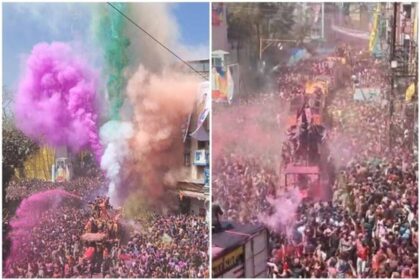 गुलाल से सजी आसमान की मिसाइलें: इंदौर में रंगपंचमी का अनोखा जश्न, इस बार नेता रह