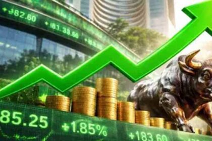 ट्रंप के शांति संदेश से शेयर बाजार हरा, सेंसेक्स 77,945.95 तक पहुँचा, निफ्टी में