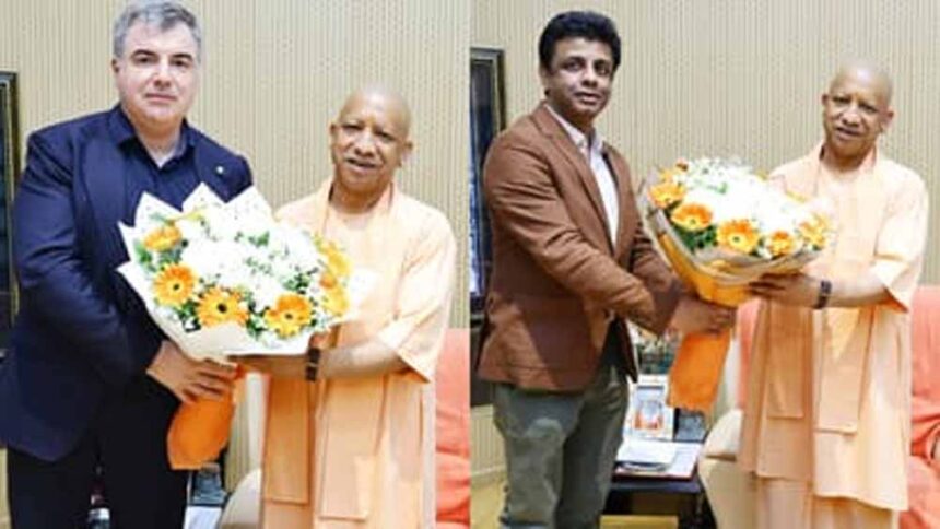 लखनऊ में सीएम योगी की नोबेल पुरस्कार विजेता कॉन्स्टेंटिन नोवोसेलोव से मुलाकात